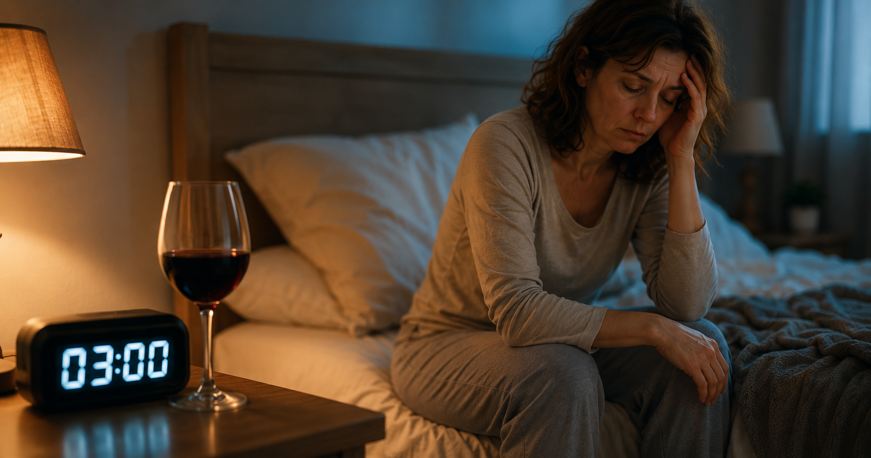 Alkohol a spánek po čtyřicítce: co dělá sklenka vína